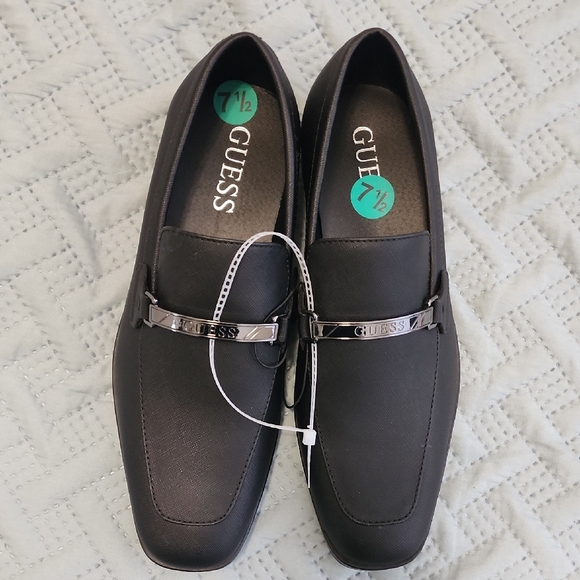 GUESS Men's Elegant Black Slip-On Loafers